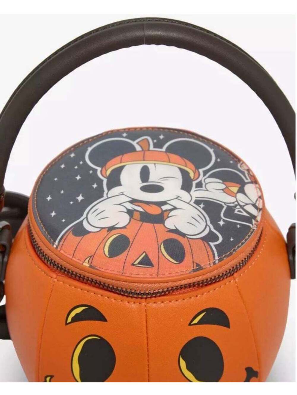 Loungefly Disney Mickey & Minnie Lenticular Figural Pumpkin Crossbody Bag - Picture 5 of 6